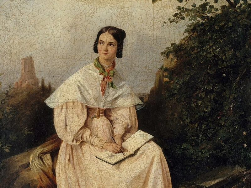 1819-Alexandre Colin - Disegno di Héloïse Colin nella campagna di Nîmes - Museo Carnavalet